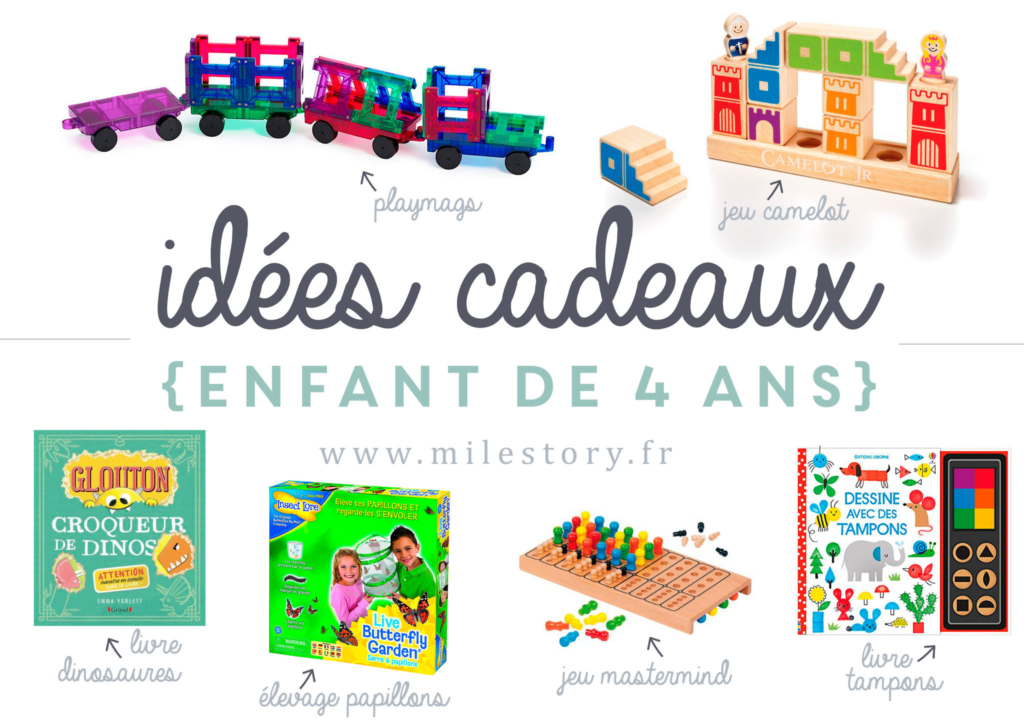 Idées cadeaux enfant de 4 ans Milestory