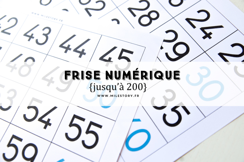 Frise numérique maternelle à imprimer