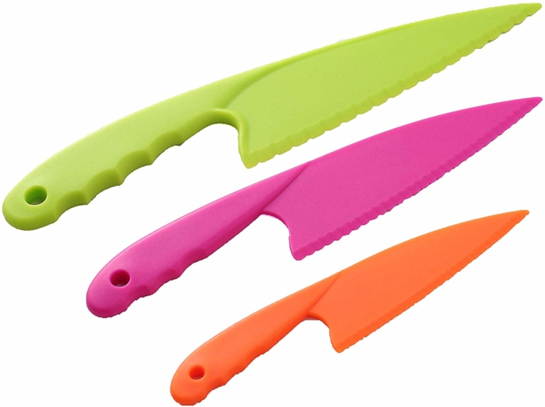 Kibbidea 2pcs Kit Couteau Sécurité De Cuisine Pour Enfants, Lame Acier