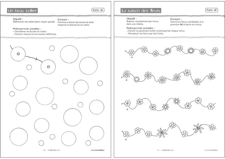 Fiches moyenne section maternelle à imprimer Milestory.fr Fiches d