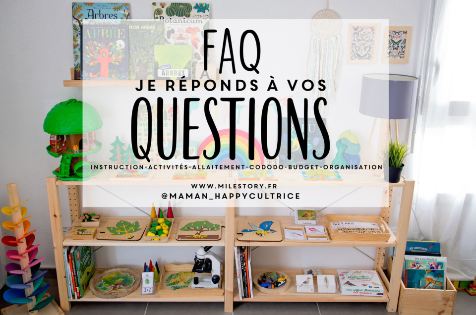 FAQ : je réponds à vos questions (instruction, maternage, budget, …)