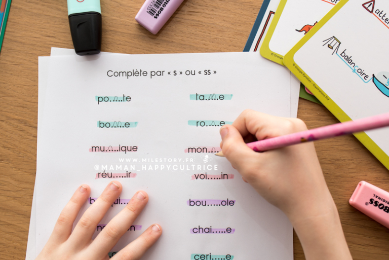 Exercice CE1 s ou ss à imprimer - orthographe - Milestory.fr Fiches d