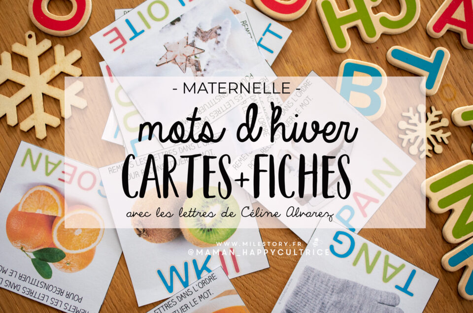 Cartes à imprimer pour l’apprentissage de la lecture et de la phonologie en hiver avec les lettres de Céline Alvarez : une activité inspirée de la méthode Montessori adaptée aux enfants de maternelle