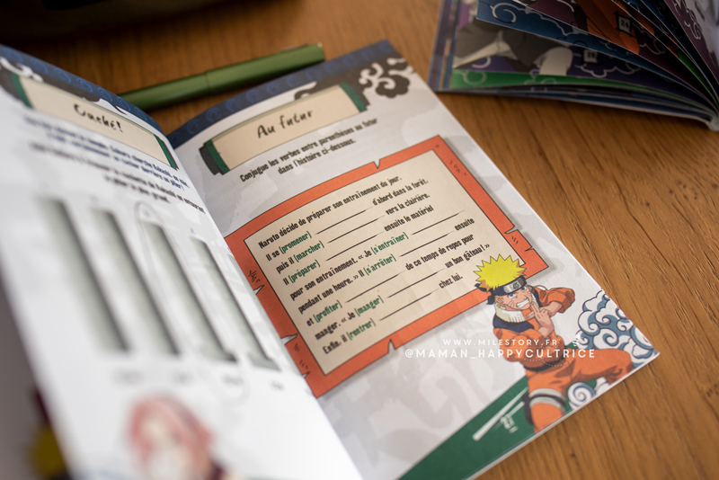 Cahier d'activités Naruto pour CM1 exercices conjugaison maths et français